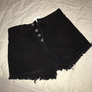 High rise denim shorts